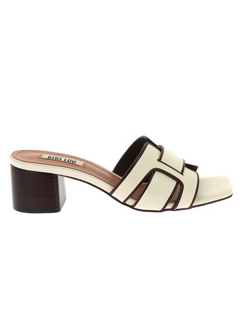 sabot con tacco da donna in pelle bianco latte BIBI LOU | 757X